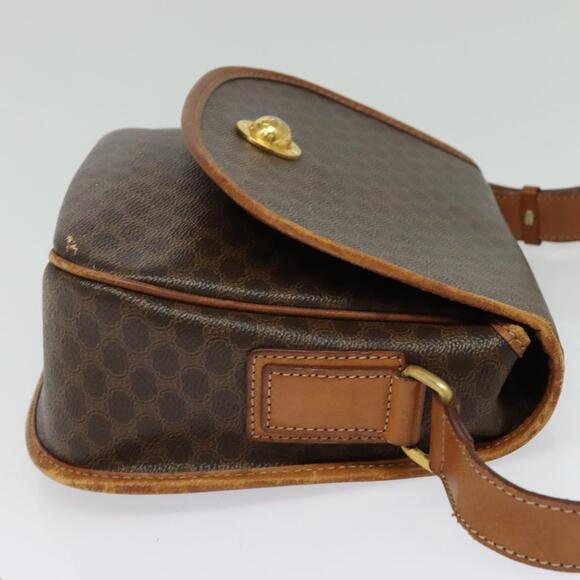 CELINE Macadam Canvas Shoulder Bag Pvc Leather Brown Gold - Picture 5 of 12